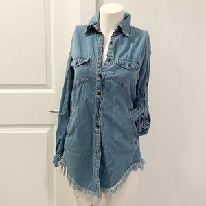 Vintage denim shirt dress from Japan